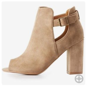Qupid peep toe cut-out bootie